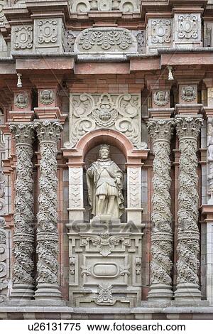 Detail of Iglesia San Merced granite church facade, with ornate Spanish Baroque stone carving, Lima, Peru View Large Photo Image Stock Photography - Detail of Iglesia San Merced granite church facade, with ornate Spanish Baroque stone carving, Lima, Peru. Fotosearch