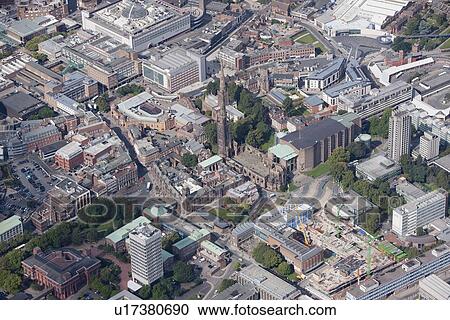 Aerial view of city center View Large Photo Image Stock Image - Aerial view of city center. Fotosearch
