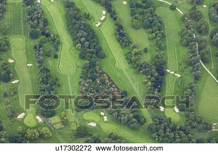 Aerial view of links golf course View Large Photo Image Stock Image - Aerial view of links golf course. Fotosearch