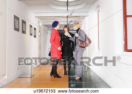 Businesswomen talking in office View Large Photo Image Stock Image - Businesswomen talking in office. Fotosearch