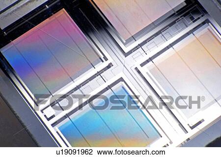 Stock Image - Close up of gas sensor microchip. Fotosearch
