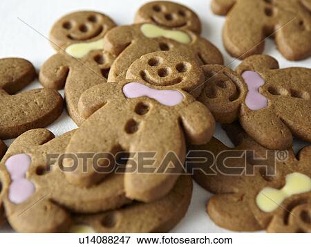 Stock Photo - Close up of gingerbread men. Fotosearch