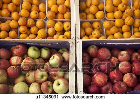 Stock Image - Crates of fruit for sale. Fotosearch