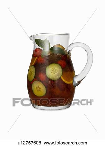 Pitcher of fresh fruit cocktail View Large Photo Image Stock Photo - Pitcher of fresh fruit cocktail. Fotosearch
