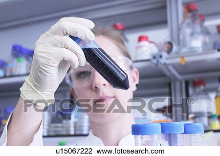 Scientist examining test tube of liquid View Large Photo Image Stock Image - Scientist examining test tube of liquid. Fotosearch