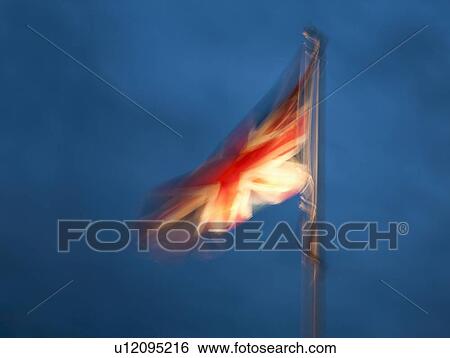 Stock Photograph - Time lapse of Union Jack flag in wind. Fotosearch