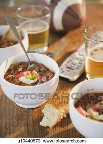Stock Image -  Close up of chili soup. Fotosearch