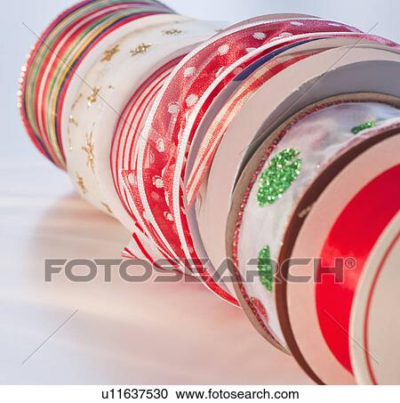 Close-up of christmas ribbons View Large Photo Image Stock Image - Close-up of christmas ribbons. Fotosearch