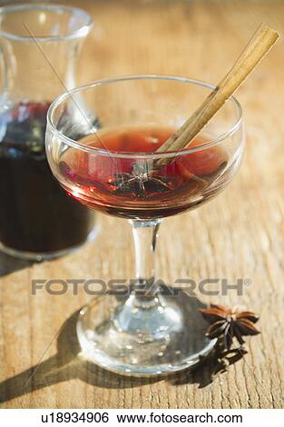 Close up of glass of mulled wine View Large Photo Image Stock Photograph - Close up of glass of mulled wine. Fotosearch