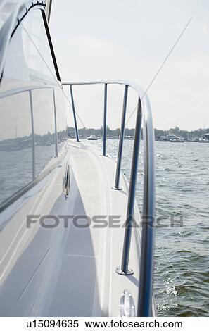 Close up of yacht bow with railings View Large Photo Image Stock Photography - Close up of yacht bow with railings. Fotosearch