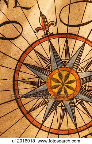 Stock Photo - Detail of antique map, studio shot. Fotosearch
