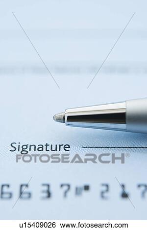 Detail of check with ballpoint pen, studio shot View Large Photo Image Stock Photograph - Detail of check with ballpoint pen, studio shot. Fotosearch