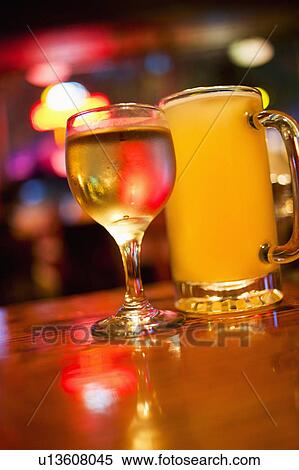 Stock Photography - Drinks on bar counter. Fotosearch