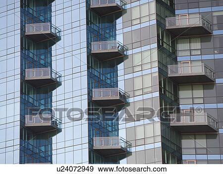 Exterior of modern residential structure View Large Photo Image Stock Photo - Exterior of modern residential structure. Fotosearch