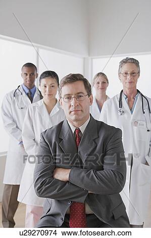 Picture - Group portrait of smiling doctors. Fotosearch