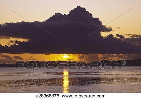 Stock Photograph - Mexico, Baja California Sur, Loreto, Sunset sky. Fotosearch