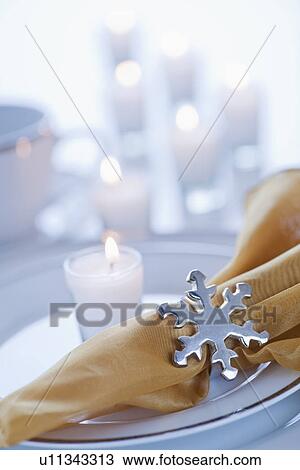 Napkin with snowflake ring View Large Photo Image Stock Image - Napkin with snowflake ring. Fotosearch