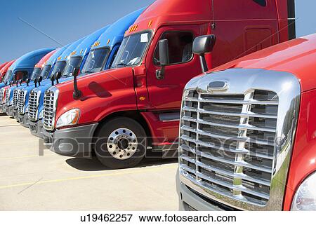 New semi trucks View Large Photo Image Stock Photo - New semi trucks. Fotosearch