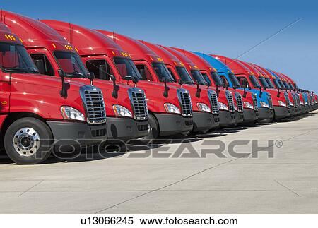 New semi trucks View Large Photo Image Stock Photography - New semi trucks. Fotosearch