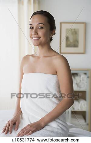 Picture - Portrait of attractive woman in spa. Fotosearch
