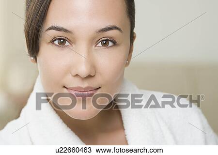 Stock Image - Portrait of attractive woman. Fotosearch