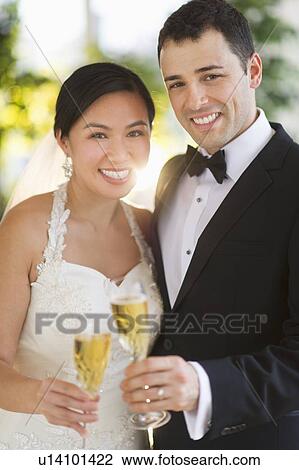 Portrait of bride and groom View Large Photo Image Stock Image - Portrait of bride and groom. Fotosearch
