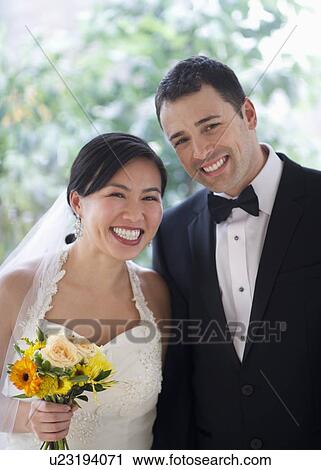 Portrait of bride and groom View Large Photo Image Stock Image - Portrait of bride and groom. Fotosearch