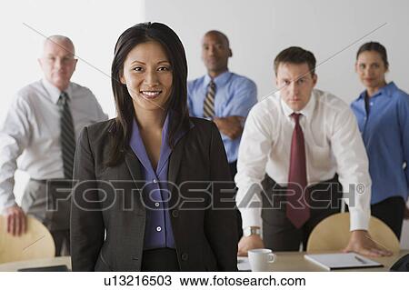 Portrait of business people in office View Large Photo Image Stock Image - Portrait of business people in office. Fotosearch