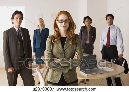 Stock Photo - Portrait of business people. Fotosearch