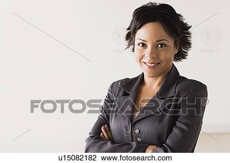 Stock Image - Portrait of businesswoman. Fotosearch