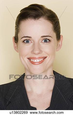 Portrait of cheerful mid adult woman View Large Photo Image Stock Photo - Portrait of cheerful mid adult woman. Fotosearch
