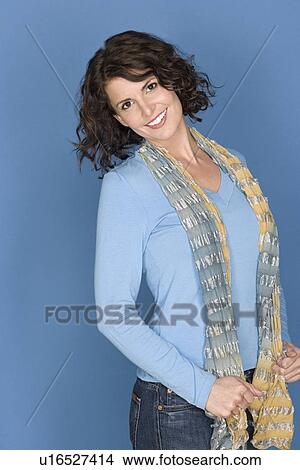 Portrait of happy mid adult woman View Large Photo Image Picture - Portrait of happy mid adult woman. Fotosearch