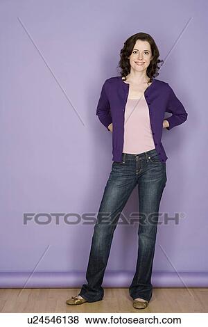 Stock Photo - Portrait of happy mid adult woman . Fotosearch