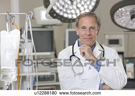 Stock Image - Portrait of male doctor. Fotosearch