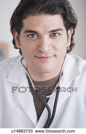 Stock Image - Portrait of male doctor. Fotosearch