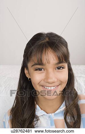 Portrait of smiling girl (10-11) View Large Photo Image Stock Image - Portrait of smiling girl (10-11) . Fotosearch