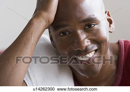 Portrait of sweating athlete View Large Photo Image Stock Image - Portrait of sweating athlete. Fotosearch