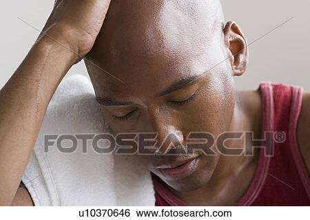 Portrait of sweating athlete View Large Photo Image Stock Photograph - Portrait of sweating athlete. Fotosearch