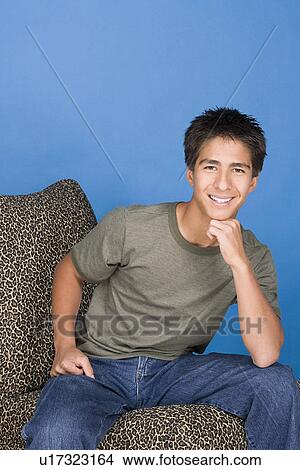 Picture - Portrait of teenage boy (16-17). Fotosearch