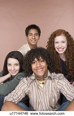 Portrait of teenage boys and girls (14-15, 16-17) View Large Photo Image Stock Photograph - Portrait of teenage boys and girls (14-15, 16-17). Fotosearch