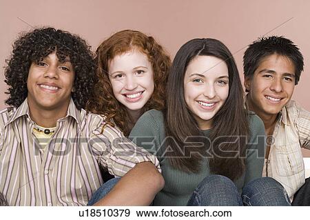 Portrait of teenage boys and girls(14-15, 16-17) View Large Photo Image Stock Photo - Portrait of teenage boys and girls(14-15, 16-17). Fotosearch