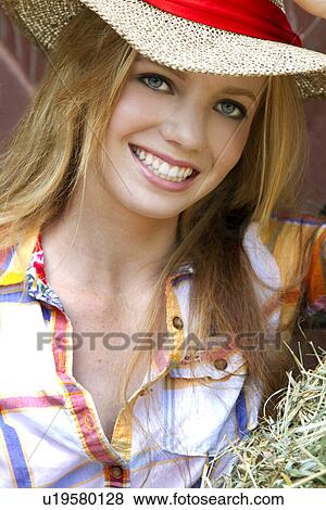 Stock Photo - Portrait of teenage girl (14-15). Fotosearch