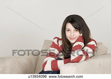 Stock Photo - Portrait of teenage girl (16-17). Fotosearch