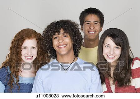 Stock Photo - Portrait of teenagers (14-15, 16-17). Fotosearch