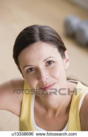 Portrait of woman smiling View Large Photo Image Stock Photograph - Portrait of woman smiling. Fotosearch