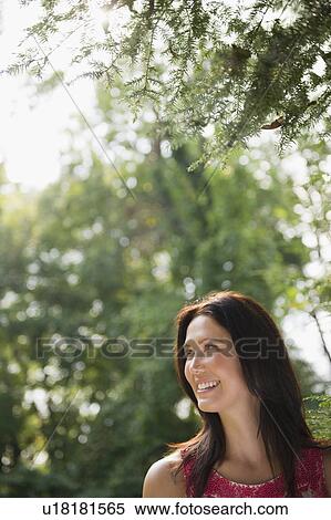 Roaring Brook Lake, Close up of woman in forest View Large Photo Image Stock Photography - Roaring Brook Lake, Close up of woman in forest. Fotosearch