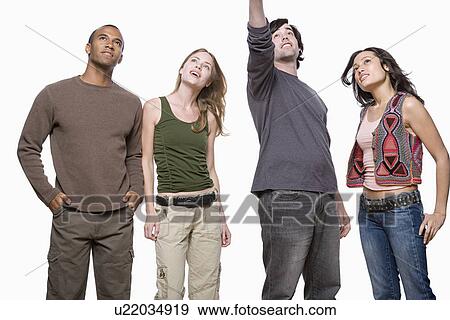 Stock Photo - Studio portrait of group of young people. Fotosearch