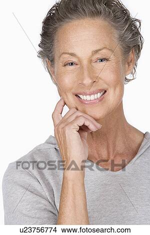 Studio portrait of senior woman View Large Photo Image Picture - Studio portrait of senior woman. Fotosearch