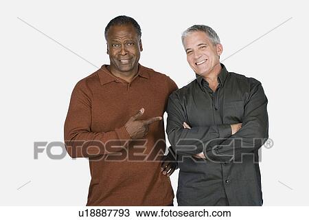 Studio portrait of two mature men View Large Photo Image Stock Image - Studio portrait of two mature men. Fotosearch