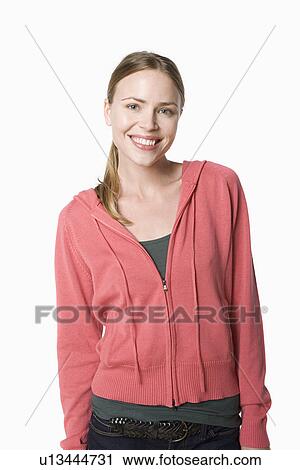 Studio portrait of young woman View Large Photo Image Stock Image - Studio portrait of young woman. Fotosearch